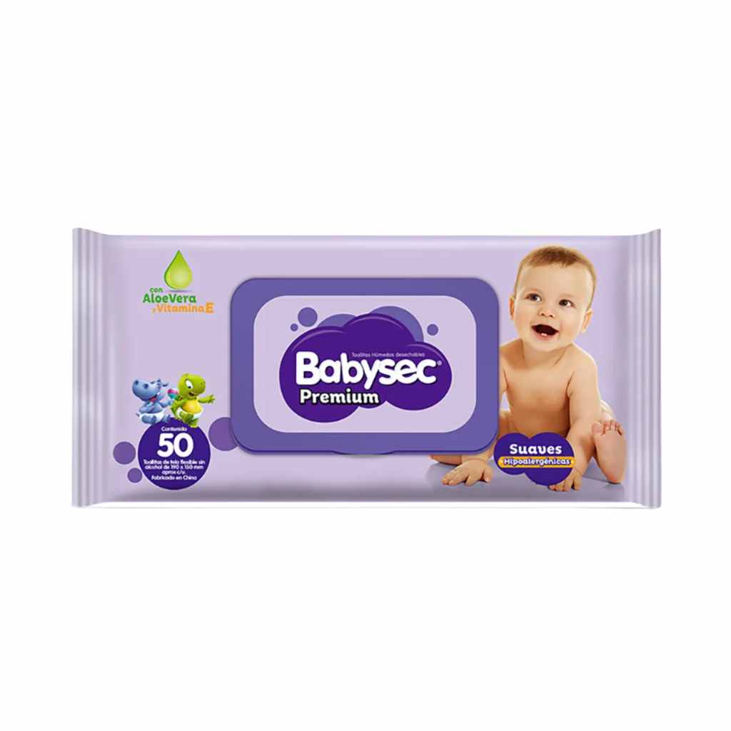 Babysec Premium Toalla Húmeda x 50 Undades