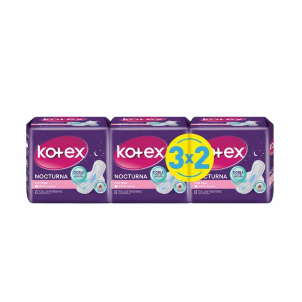 Kotex Toalla Nocturna Con Alas 3X2