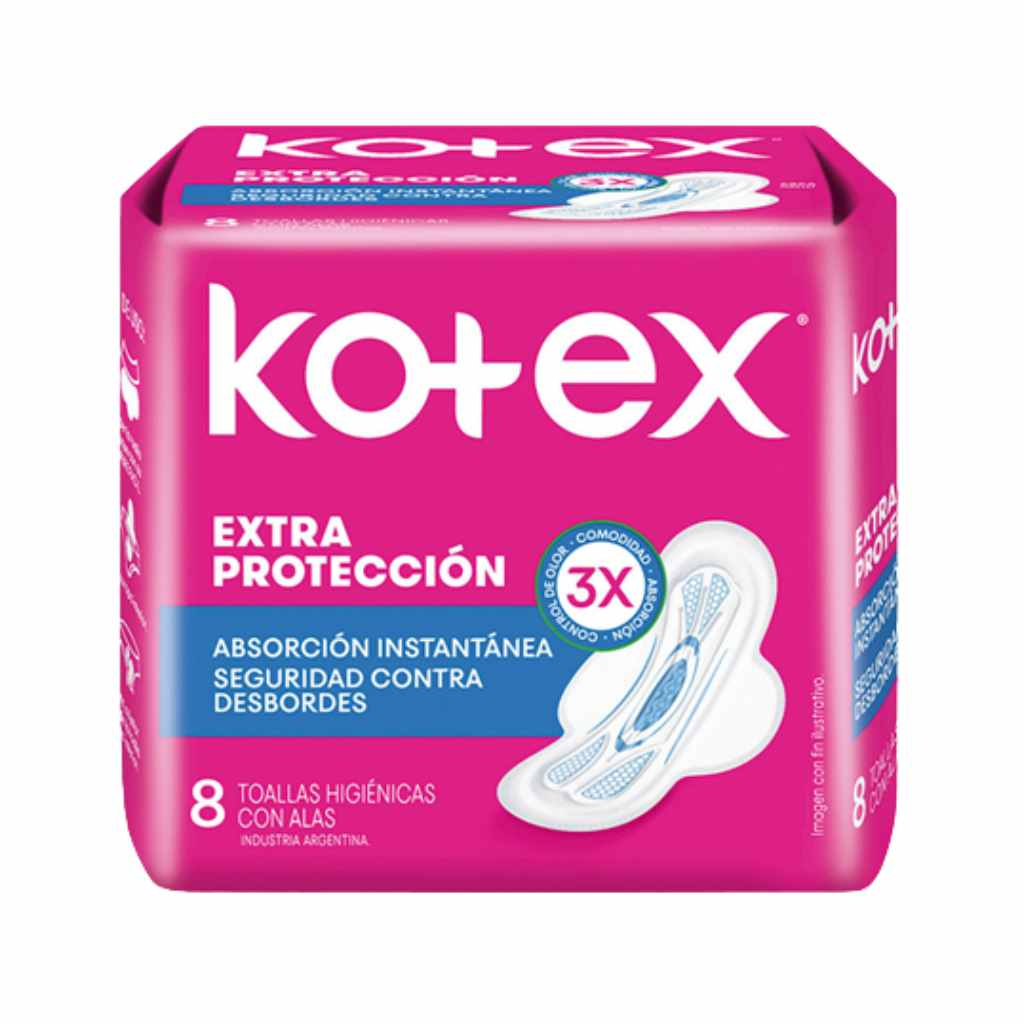 Kotex Toalla Normal Con Alas x 8 Unidades