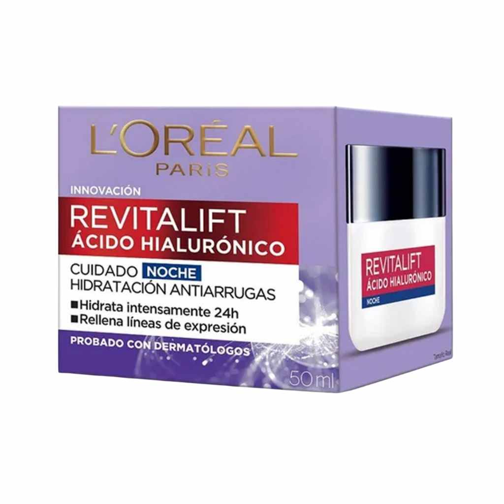 L'oréal Crema Revitalift Acido Hialuronico Noche 50 Ml