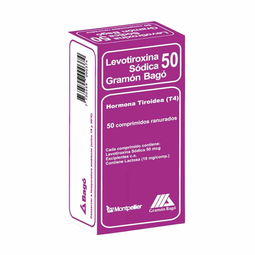 Levotiroxina 50 Gramón Bagó x 50 Comp