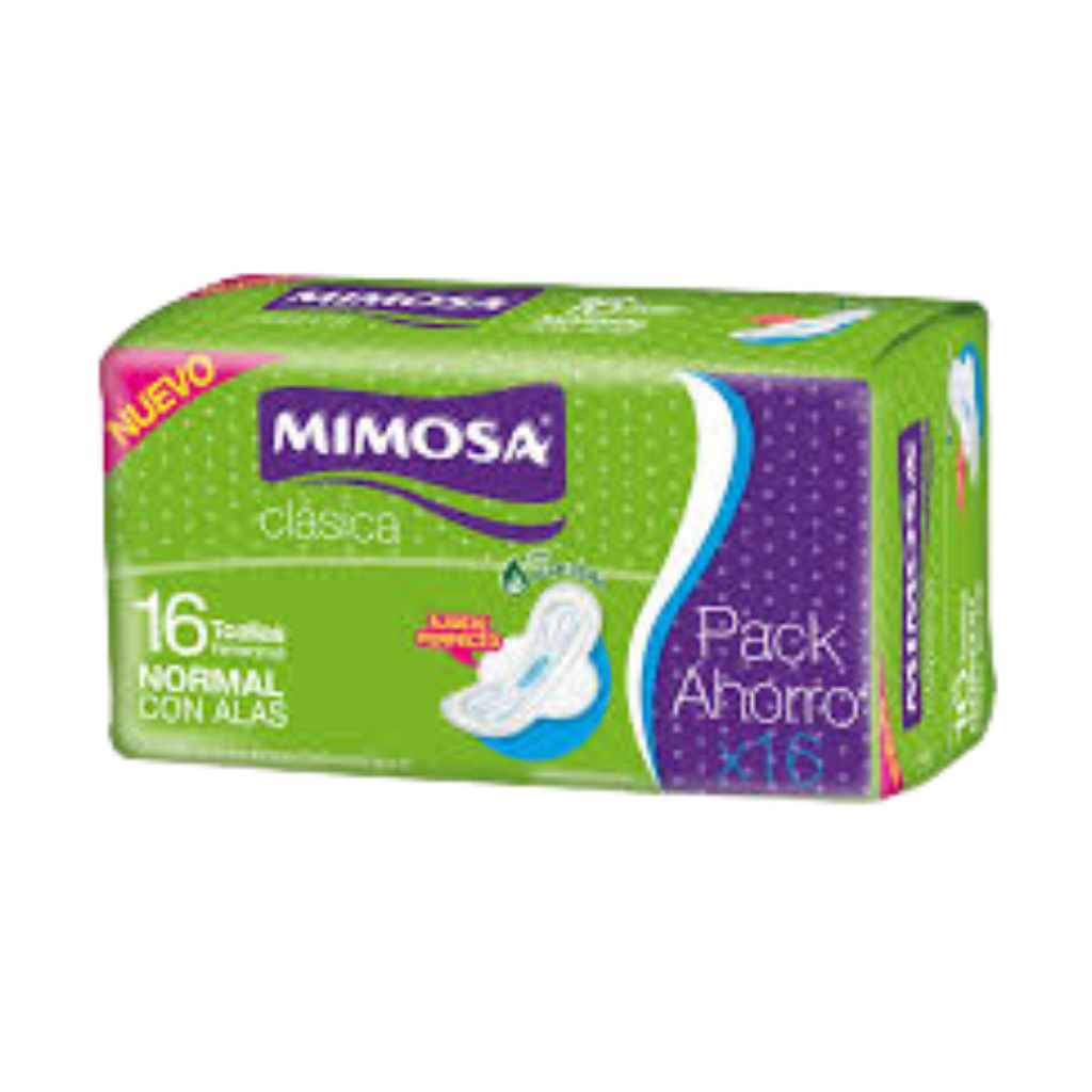 Mimosa Toalla Normal Con Alas x 16 Unidades