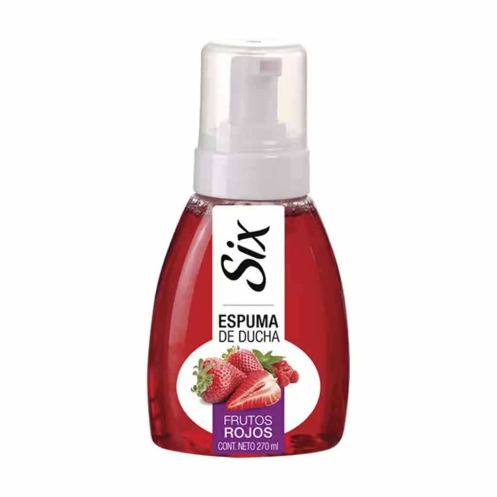 Six Jabón Líquido Espuma De Ducha Frutos Rojos 270 Ml