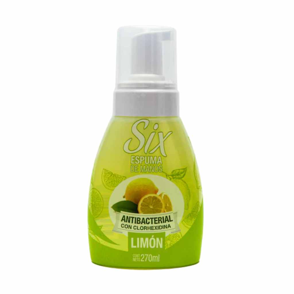Six Jabón Líquido Espuma Para Manos Limón 270 Ml